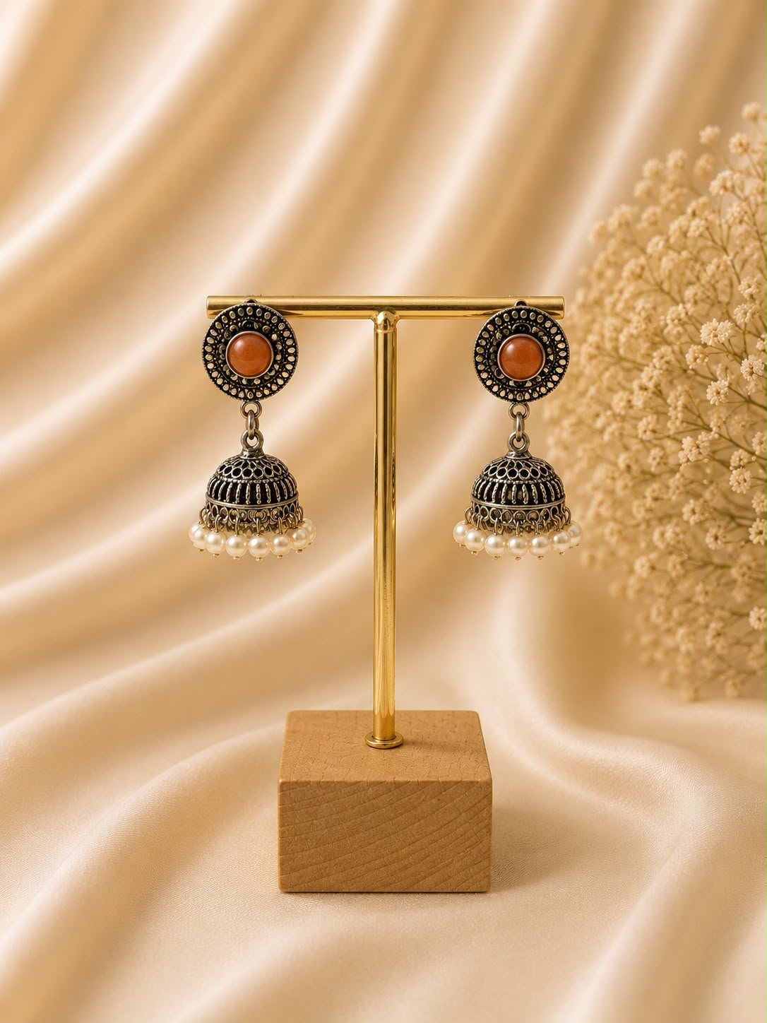 Amber Halo Jhumkas