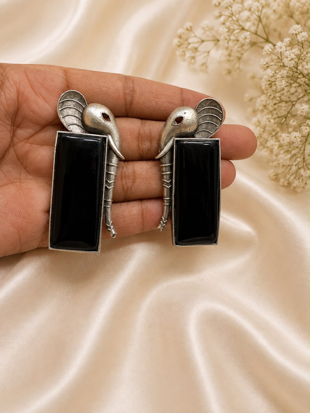 The Obsidian Elephant Grace earrings