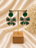 The Emerald Petal Symphony Earrings