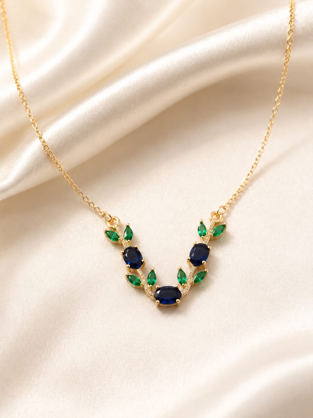 The Midnight Leaf Cascade Necklace